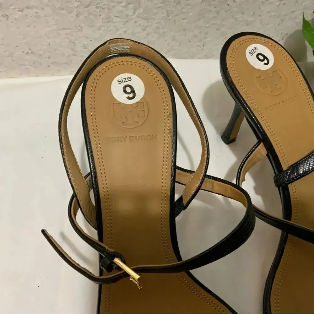 Tory Burch Penelope Pumps Heels Leather Slingback Sandals Shoes Size 9